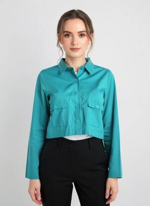 Veste casual coupe droite bleu PRINCESSE NOMADE femme