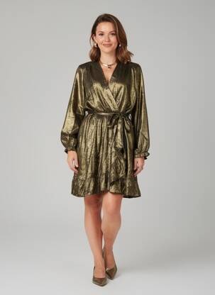 Robe mi-longue manches longues manches longues noir BY ONE femme