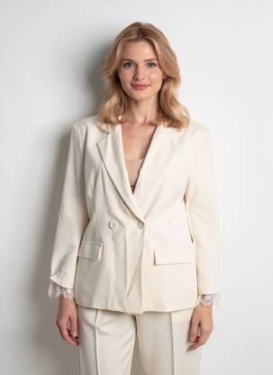 Blazer poignets boutonnés beige E&F femme