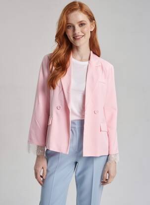 Blazer poignets boutonnés rose E&F femme