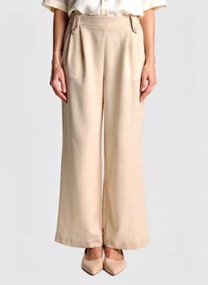 Pantalon large taille normale taille normale beige C'MELODIE femme