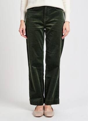 Pantalon droit stretch taille haute vert KAROSTAR femme