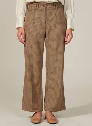 Pantalon droit taille haute taille haute marron CALIE femme