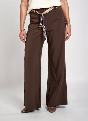 Pantalon flare taille normale taille normale marron BY ONE femme