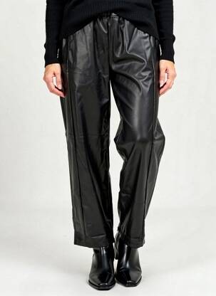 Pantalon droit taille élastique taille normale noir INTUITION femme