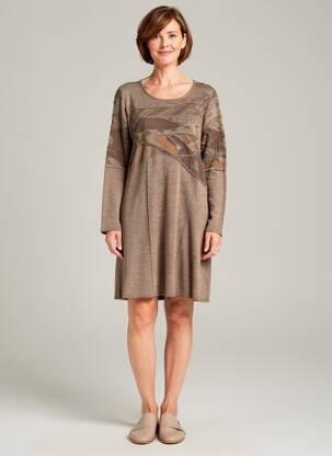Robe pull tissage chiné manches longues marron ALDO MARTIN'S femme