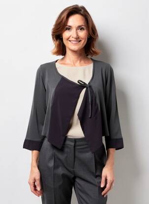 Gilet manches longues manches 3/4 gris MADO ET LES AUTRES femme