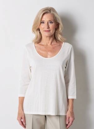 Pull coupe cintrée manches 3/4 blanc ALDO MARTIN'S femme