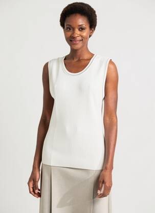 Pull coupe cintrée sans manche gris RODIER femme