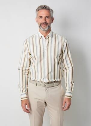 Chemise manches longues coupe cintrée beige MEXX homme