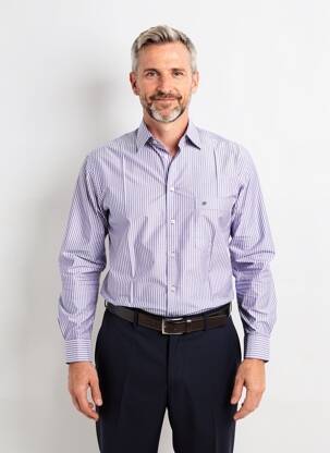 Chemise manches longues poches violet JEAN CHATEL homme