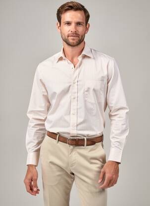 Chemise manches longues poches rose PIERRE CARDIN homme