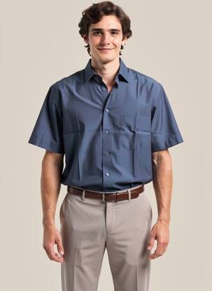 Chemise manches courtes poches bleu PLAYBOY homme