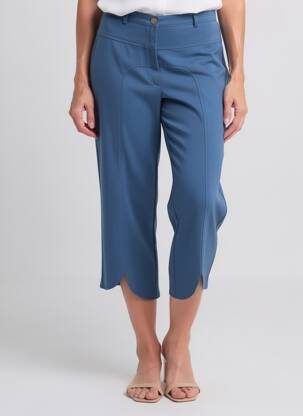 Pantacourt taille haute taille haute bleu EVA KAYAN femme