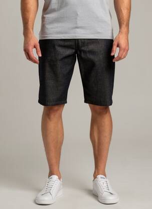 Bermuda tissage denim taille haute noir HUGO BOSS homme
