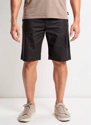 Bermuda tissage popeline taille normale noir HUGO BOSS homme
