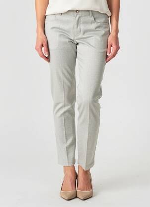Pantalon slim tissage popeline taille normale gris BRUNO SAINT HILAIRE femme