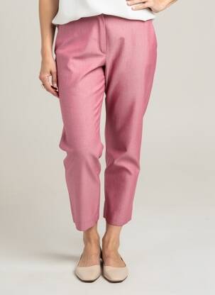 Pantalon 7/8 taille à pinces taille normale rouge CAROLE RICHARD femme