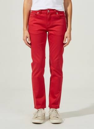 Pantalon slim tissage popeline taille normale rouge VOTRE NOM femme