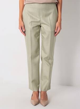 Pantalon droit taille à pinces taille haute vert LECOMTE femme