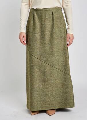 Jupe longue coupe droite vert FIGURE LIBRE femme