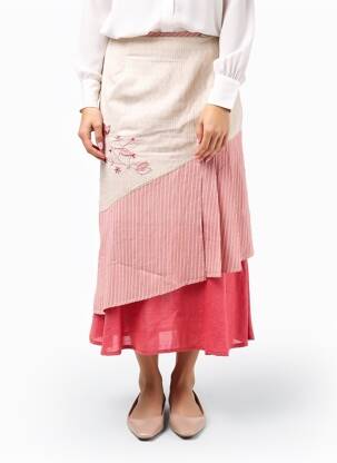 Jupe longue fermeture zippée au dos rouge GIESSWEIN femme