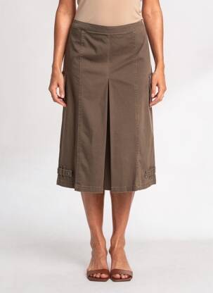 Pantacourt taille haute taille haute marron PAUL BRIAL femme