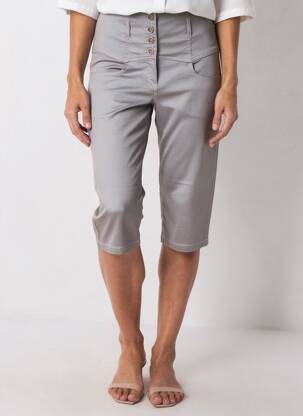 Corsaire stretch taille haute gris PAUL BRIAL femme
