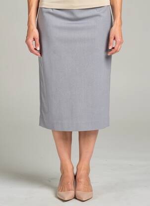 Jupe mi-longue taille à pinces gris NONET femme