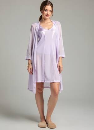 Nuisette/combinette effet matière satinée violet NEYRET femme