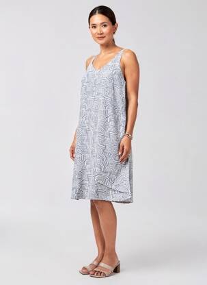 Robe courte sans manche sans manche bleu YERSE femme