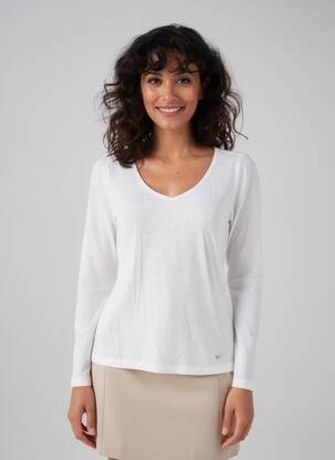 T-shirt manches longues manches longues blanc LPB LES PETITES BOMBES  femme
