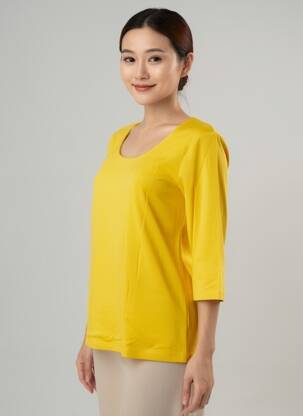 T-shirt manches 3/4 manches 3/4 jaune STREET ONE femme