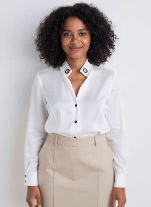 Chemisier coupe cintrée manches longues blanc RINASCIMENTO femme