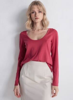 T-shirt manches longues manches longues rouge AMERICAN VINTAGE femme