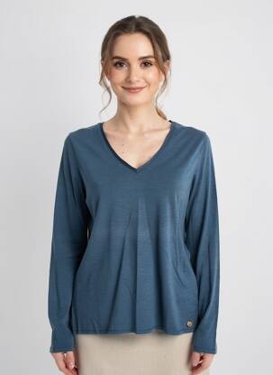 T-shirt manches longues manches longues bleu YERSE femme