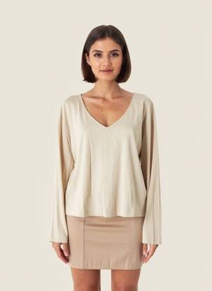 T-shirt manches longues manches longues beige AMERICAN VINTAGE femme