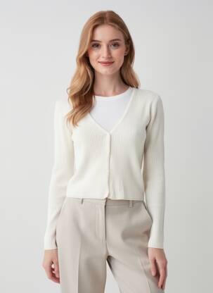 Gilet manches longues stretch beige SCHOOL RAG femme