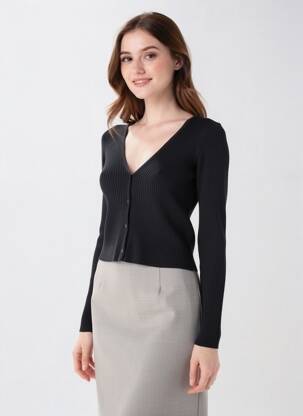 Gilet manches longues stretch noir SCHOOL RAG femme
