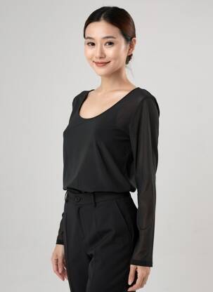 Top manches longues manches longues noir LOLA ESPELETA femme