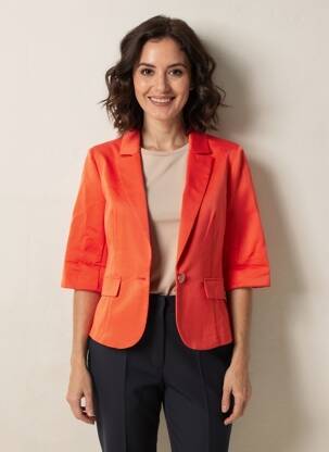 Blazer fausses poches orange RINASCIMENTO femme