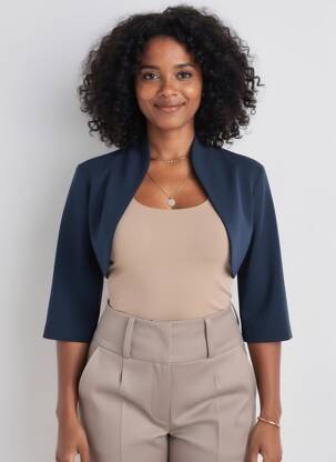Boléro manches longues bleu RINASCIMENTO femme