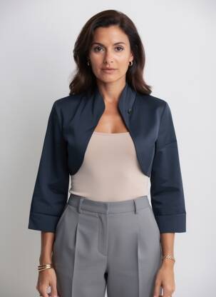 Boléro coupe cintrée bleu RINASCIMENTO femme