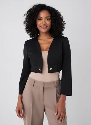 Boléro tissage crêpe noir RINASCIMENTO femme