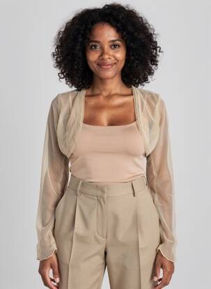 Boléro manches longues beige RINASCIMENTO femme