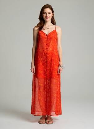 Robe longue sans manche sans manche rouge FREEMAN T.PORTER femme