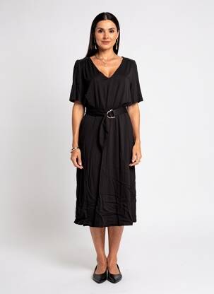 Robe longue manches courtes manches courtes noir LOLA ESPELETA femme