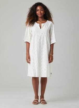 Robe mi-longue manches courtes manches courtes blanc FREEMAN T.PORTER femme