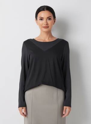 Top tissage jersey manches longues noir YERSE femme