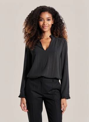 Blouse manches longues manches longues noir MAMOUCHKA femme